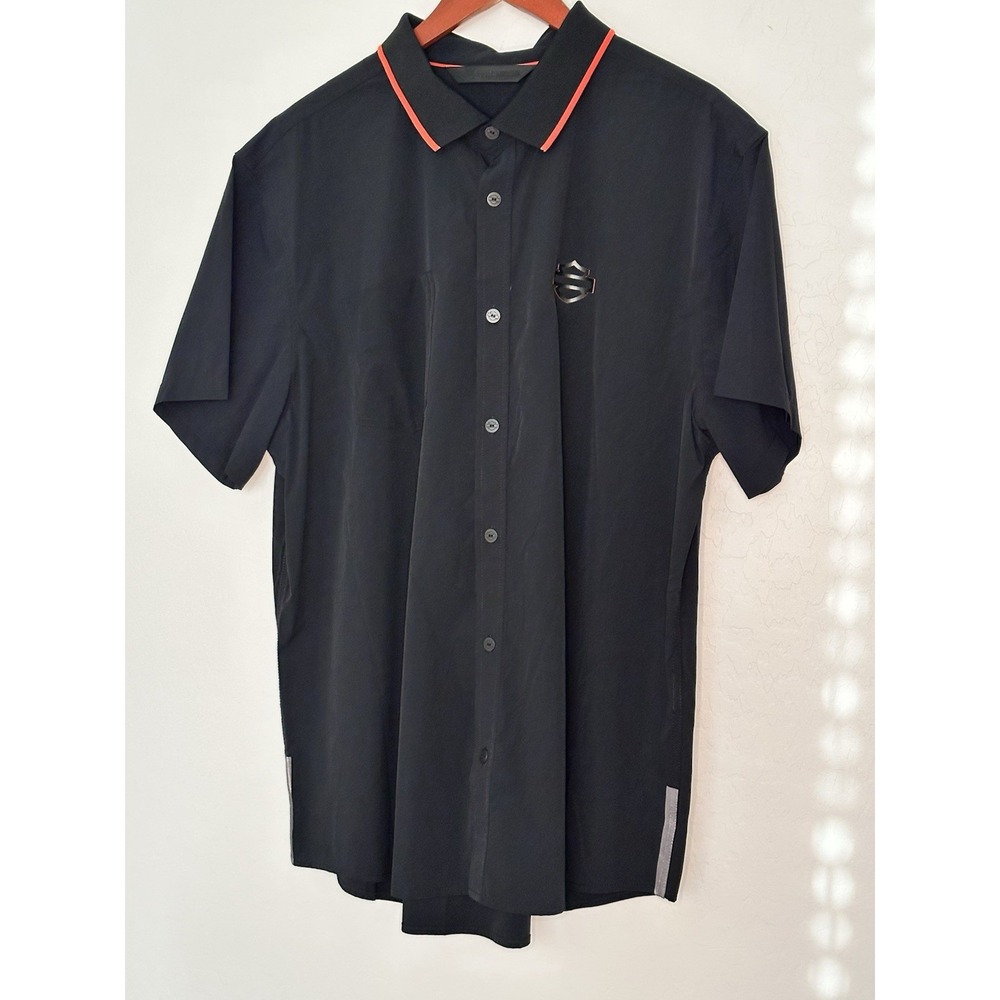 harley davidson genuine motor clothes shirt HD black 2XL Slim button down